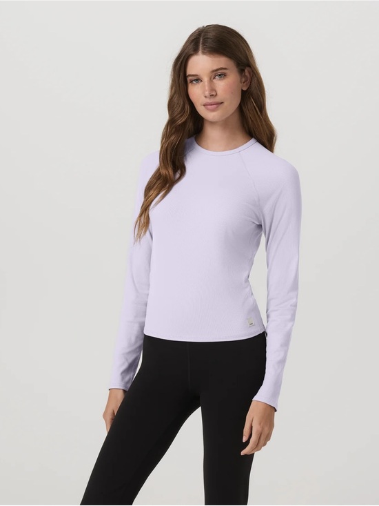 Vuori Tops - Vuori Pose Long Sleeve Crew in Lavender Ice Size Small